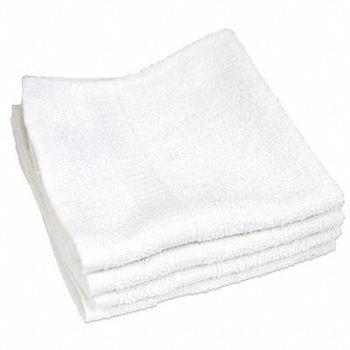 R R TEXTILE Wash Cloth 13x13 In White PK12, 5NWN7