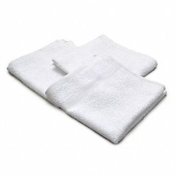 R R TEXTILE Wash Cloth 12x12 In White PK12, 5NWP3
