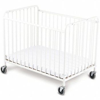 FOUNDATIONS Folding Crib Steel 2 in Mattress, 5NXG1