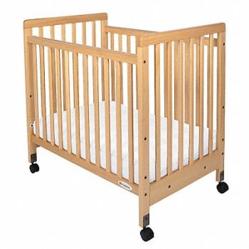FOUNDATIONS Compact Size Crib Natural 3 in Mattress, 5NXN7