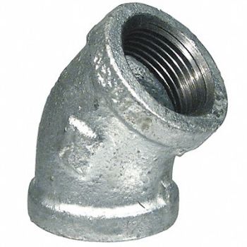 GRAINGER APPROVED 45 Elbow Malleable Iron 2 in NPT, 5P838