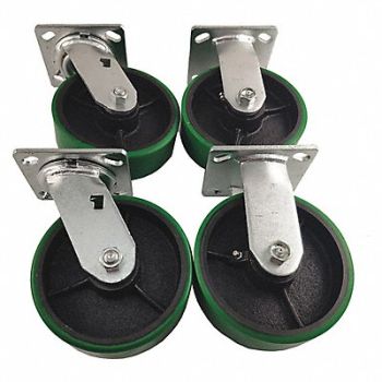 GRAINGER APPROVED Standard Plate Caster Swvl/Rigid PK4, 5PKJ2