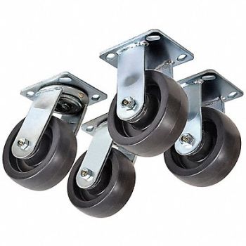 GRAINGER APPROVED Standard Plate Caster Swvl/Rigid PK4, 5PKJ5