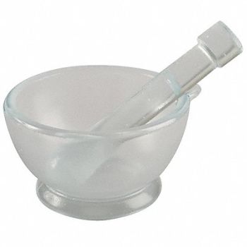 LAB SAFETY SUPPLY Mortar and Pestle Set Glass 90mm Dia Pk8, 5PTG7
