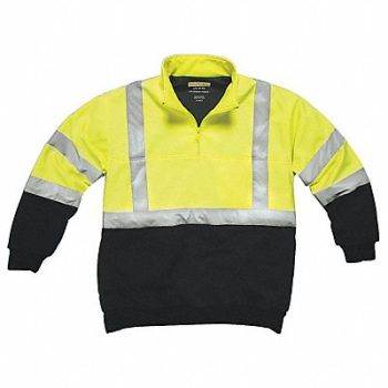 UTILITY PRO Hi-Viz Sweatshirt Ylw/Blk Polymide 2XL, 5PVL3