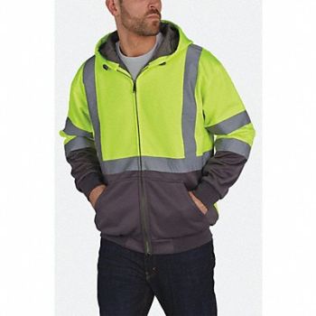 UTILITY PRO Hi-Viz Sweatshirt Ylw/Blk Polymide 2XL, 5PVN0