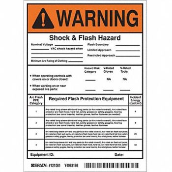 BRADY Permanent Adhesive Label 7x5in Vinyl PK5, 5RB63
