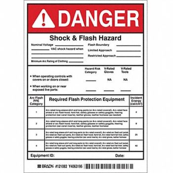 BRADY Permanent Adhesive Label 7x5in Vinyl PK5, 5RB64