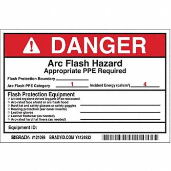 BRADY Permanent Adhesive Lbl 4inx6in Vinyl PK5, 5RB90