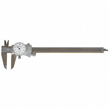 MITUTOYO Dial Caliper w/Cert 8 In 0.100/Rev, 5RCG4