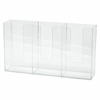 BRADY Horizontal Glove Dispenr Acrylic 3 Boxes, 5RE37