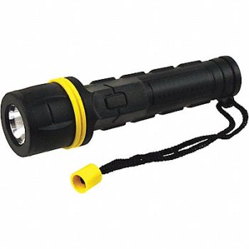 GRAINGER APPROVED Handheld Flashlight Rubber Black 20lm, 5RHT3