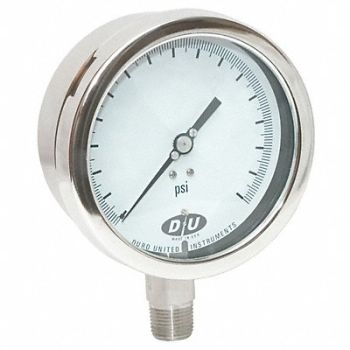 DURO D7959 Pressure Gauge 0 to 400 psi 4-1/2In, 5RPK9