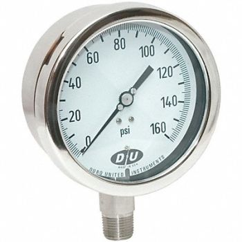 DURO D7959 Pressure Gauge 0 to 160 psi 4-1/2In, 5RPK6