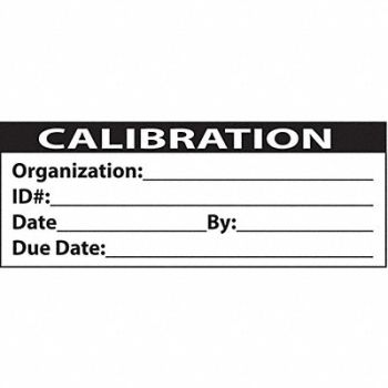 DURO Calibration Labels 1x2inch Adhesive, 5RPL9