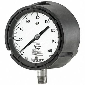 ASHCROFT K4222 Pressure Gauge 0 to 160 psi 4-1/2In, 5RYA6