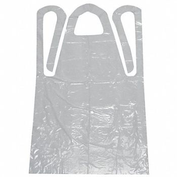 CONDOR Bib Apron Univ White Polyethylene PK100, 5T316