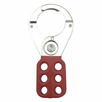CONDOR Lockout Hasp Snap-On 6 Lock Red, 5T591