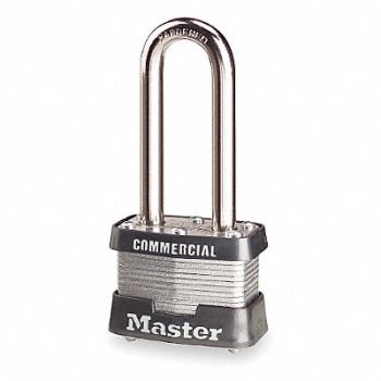 MASTER LOCK Keyed Padlock 5/8 in Rectangle Silver, 48WL09