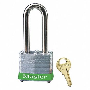 MASTER LOCK F0078 Lockout Padlock KA Green 1-1/4 H, 9CED6