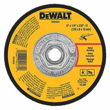 DEWALT Depressed Center Whl T27 5x1/4x5/8-11 AO, 5TE76