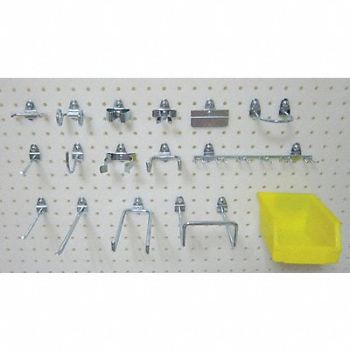 GRAINGER APPROVED G0586 Pegboard Hook Assortment Kit, 5TPF5