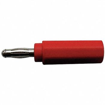 GRAINGER APPROVED Banana Jack to Plug Adapter 20A Red, 5TWZ1