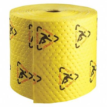 BRADY SPC ABSORBENTS Absorbent Roll Chem/Hazmat YLW 150ft L, 5TZV9