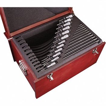 STARRETT Micrometer Set 0-12 In 0.001 Res 12 Pc, 5UAA4