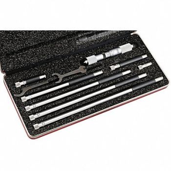 STARRETT Inside Micrometer Set 4 to 24 In, 5UAA9