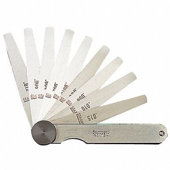 STARRETT Tapered Feeler Gauge Set Dim Type Metric, 5UAC6