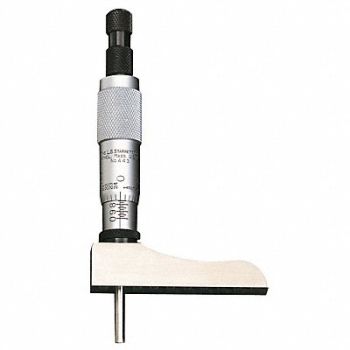 STARRETT Depth Micrometer w/Half Base 0-6 In, 5UAH2
