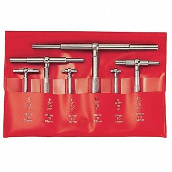 STARRETT Telescoping Gauge Set Number of Pieces 6, 5UAV1