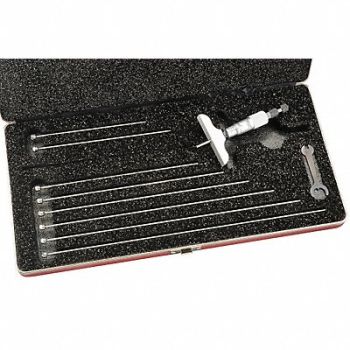 STARRETT Depth Micrometer 0-9 In 0.001 In Res, 5UAV4