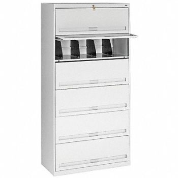 TENNSCO Cabinet 36 x 75-1/4 x 17 In Light Gray, 5UEZ7