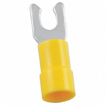 POWER FIRST Fork Terminal Tin Copper Yellow PK50, 5UGN8