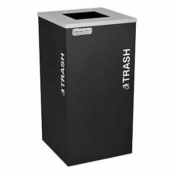 TOUGH GUY Trash Can Square 24 gal Black, 5UJD1
