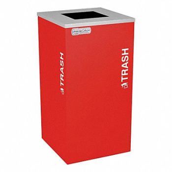 TOUGH GUY Trash Can Square 24 gal Red, 5UJD3