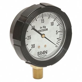 SPAN D7962 Vacuum Gauge 30 Hg to 0 2-1/2In 1/4In, 5ULR0
