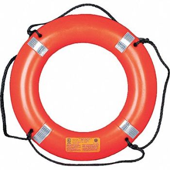MUSTANG SURVIVAL Ring Buoy with Reflective Tape 30 In, 5UYA7