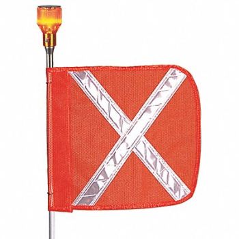 CHECKERS INDUSTRIAL PROD INC Warning Whip HD 12 Ft X Flag and Socket, 5UYL8
