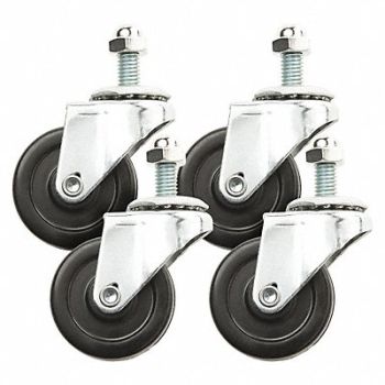STEINER Swivel Caster Kit 2 in Dia Black PK4, 5UZ25