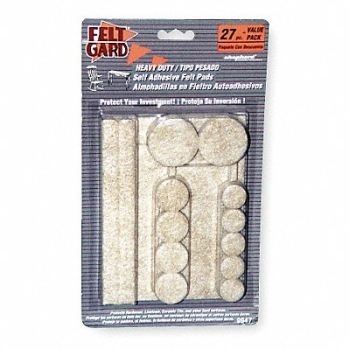GRAINGER APPROVED Felt Pads Self-Stick Adhesive Multiple, 5VR38