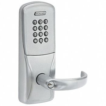 SCHLAGE ELECTRONICS Electronic Lock Satin Chrome 12 Button, 5VRD4