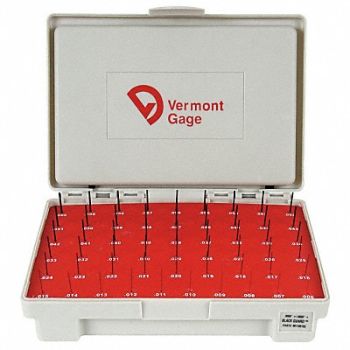 VERMONT GAGE Black Ox-Coated Pin Gauge Set Dim Type, 5VUC9