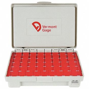 VERMONT GAGE Black Ox-Coated Pin Gauge Set Dim Type, 5VUD7