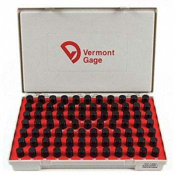 VERMONT GAGE Black Ox-Coated Pin Gauge Set Dim Type, 5VUE4