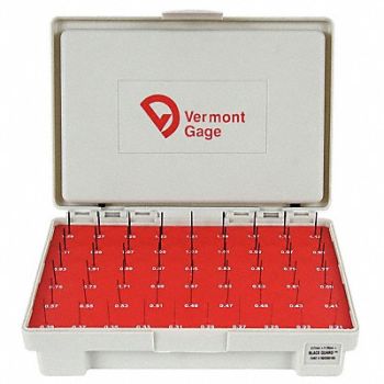 VERMONT GAGE Black Ox-Coated Pin Gauge Set Metric, 5VUF1