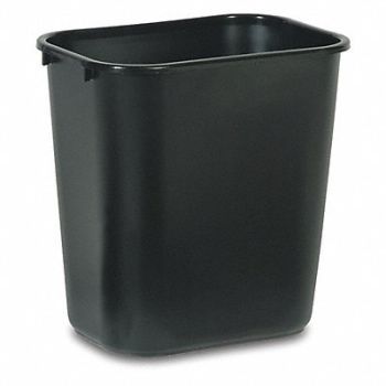 RUBBERMAID COMMERCIAL PRODUCTS F9113 Wastebasket Rectangular 7 gal Black, 5W001