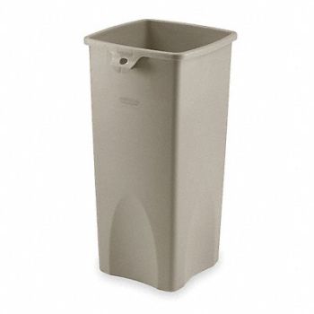 RUBBERMAID COMMERCIAL PRODUCTS Trash Can Square 23 gal Beige, 5W005